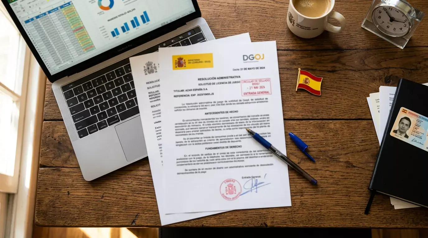 Documentos oficiales de licencia de la DGOJ para apuestas deportivas en España